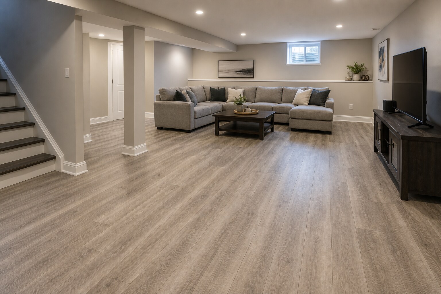 Laminate basement flooring, Orleans