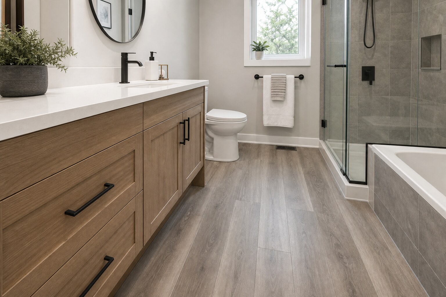 Luxury vinyl bathroom flooring, Stittsville