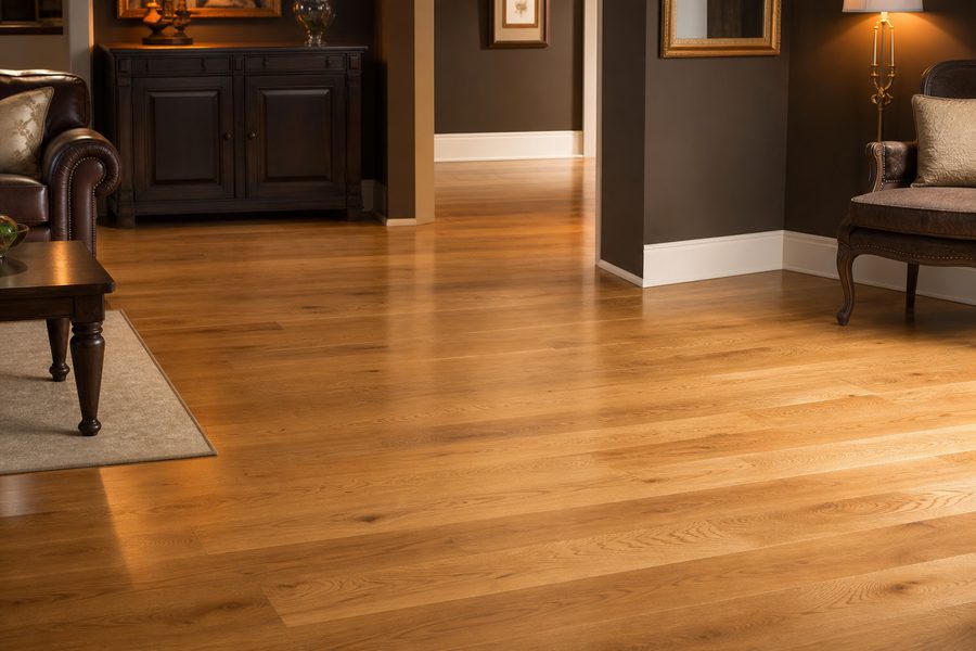Premium oak hardwood flooring in a luxury residential interior