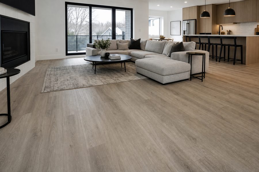 Luxury vinyl plank flooring in a modern Ottawa home